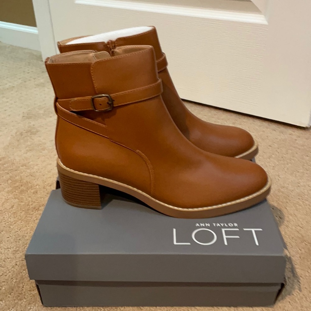 Ann Taylor Loft Ankle Riding Boot in Wild Ginger color